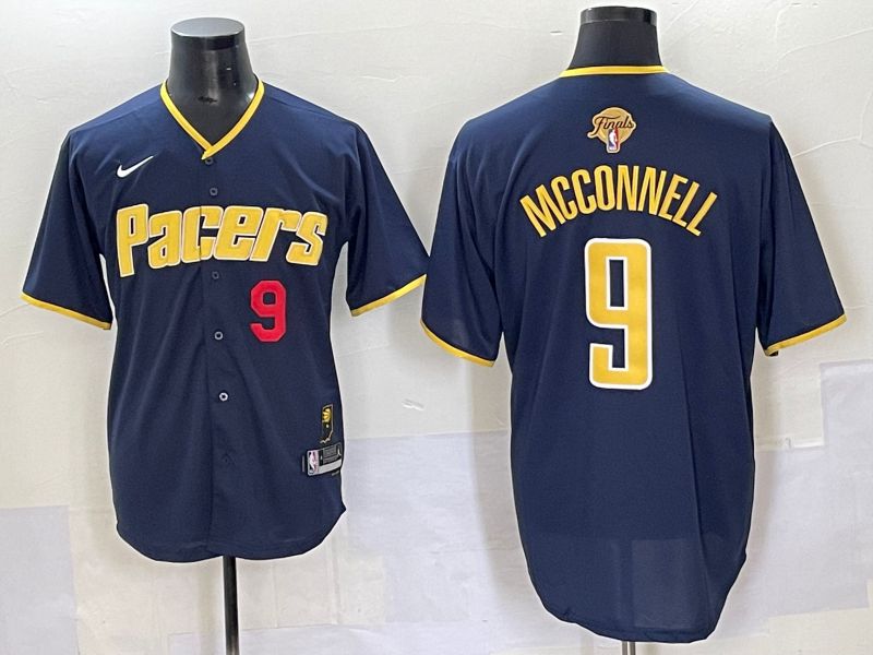 Men 2025 Indiana Pacers #9 Mcconnell Blue Joint Name NBA Jersey style 2->->NBA Jersey